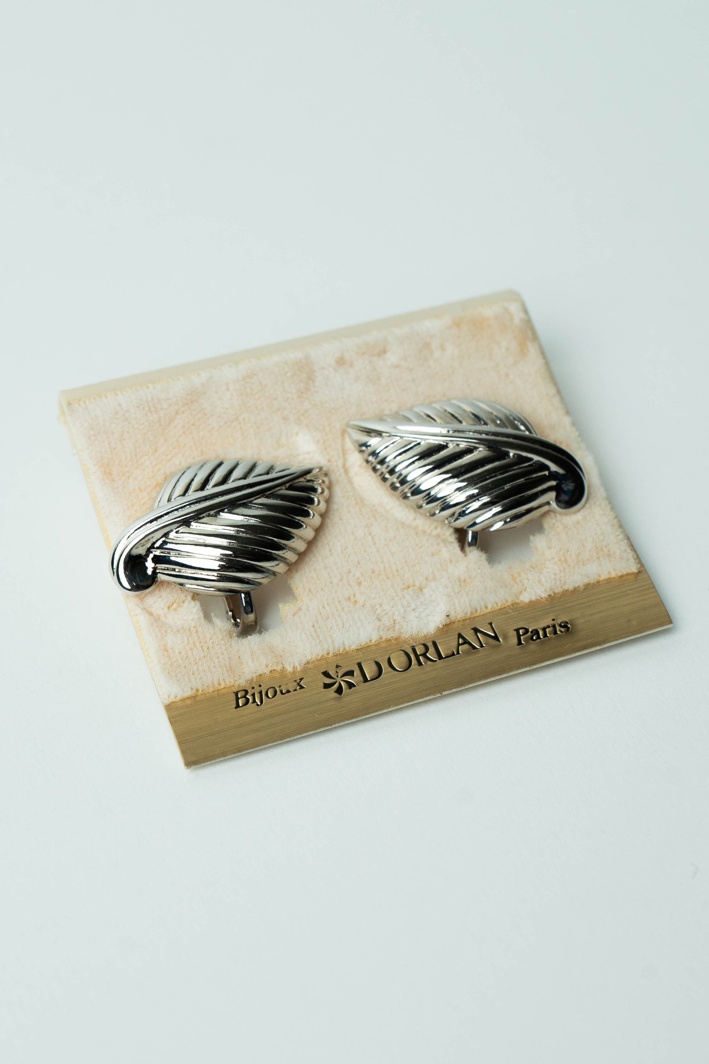 The D'Orlan "Feuille d'Argent Ciselée" Clip-On Earrings