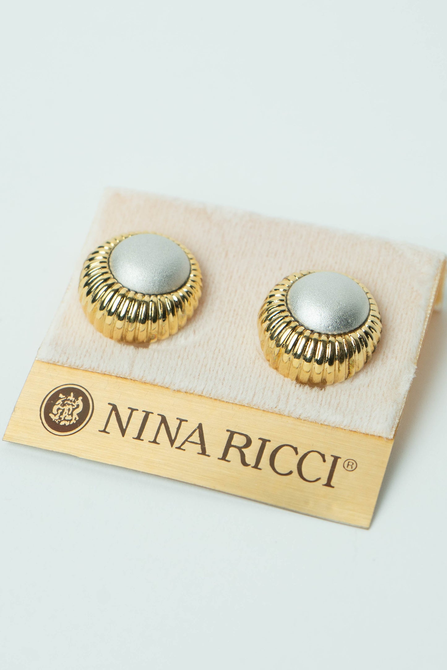 The Nina Ricci Halo Mixed-Metal Button Earrings