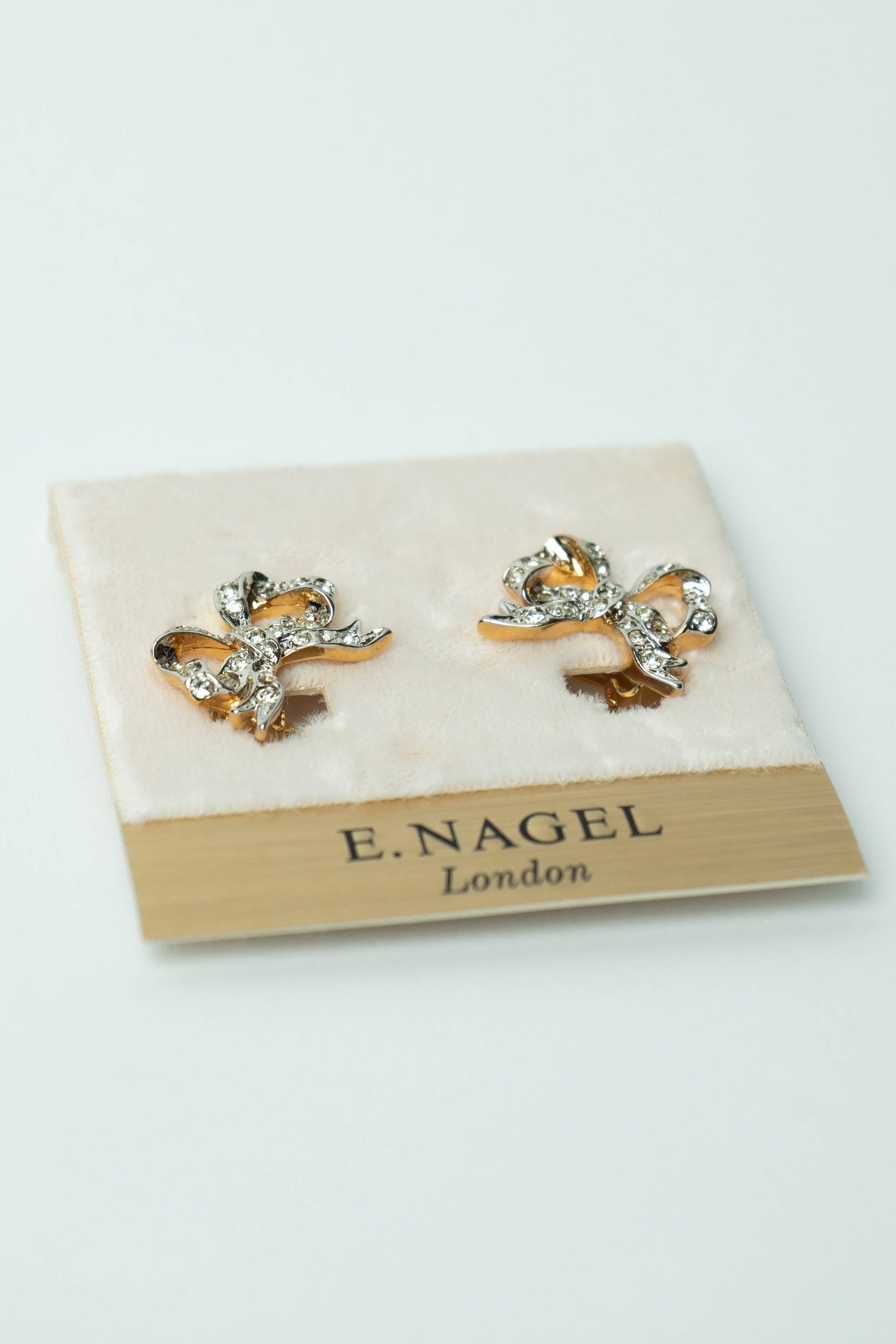 The E. Nagel Crystal Ruban Bow Earrings