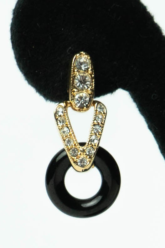 The Nina Ricci Étrier d'Or et Anneau d'Onix Drop Earrings