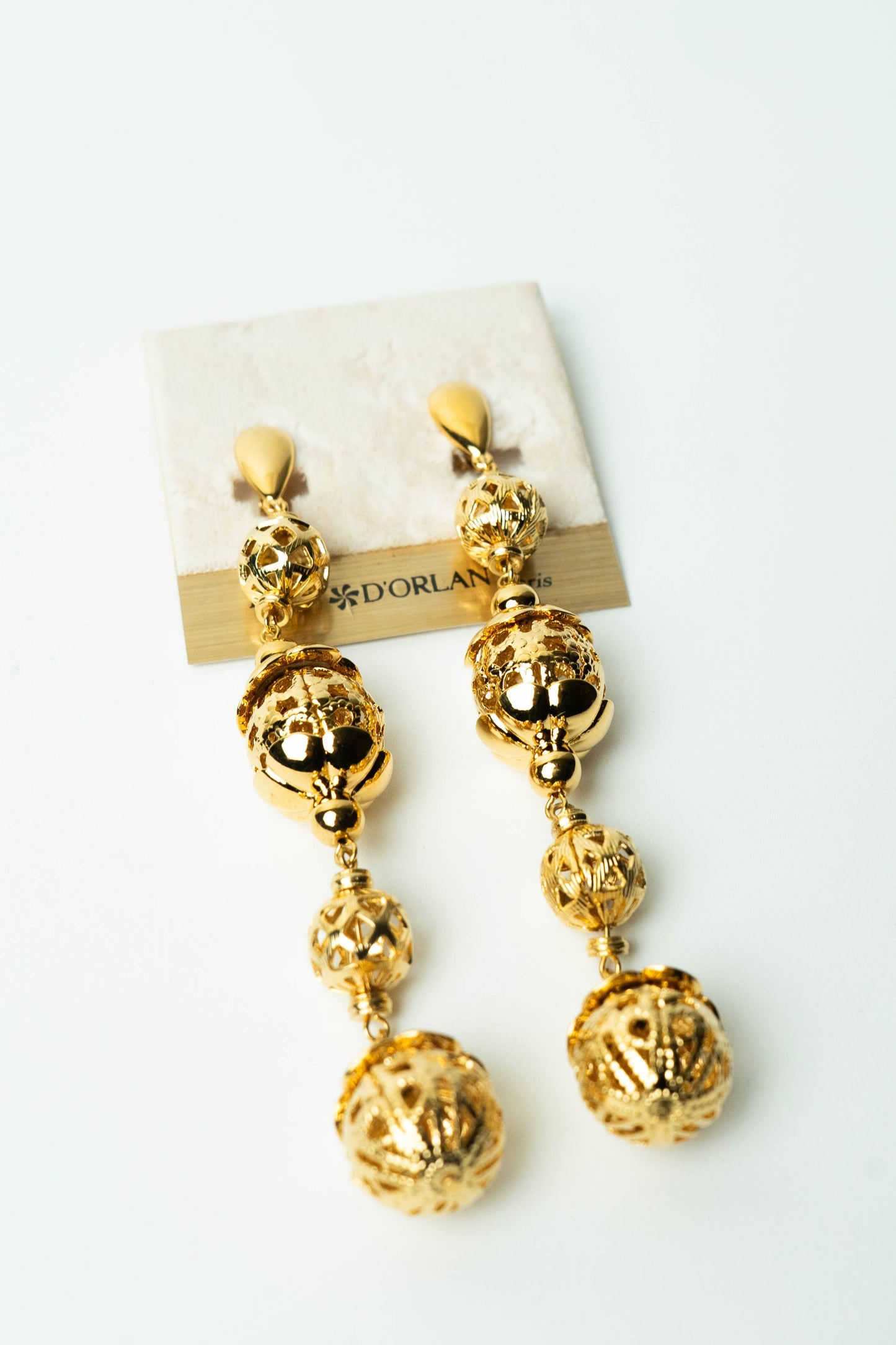 The Bijoux D'Orlan Cascade de Sphères Filigranées Drop Earrings