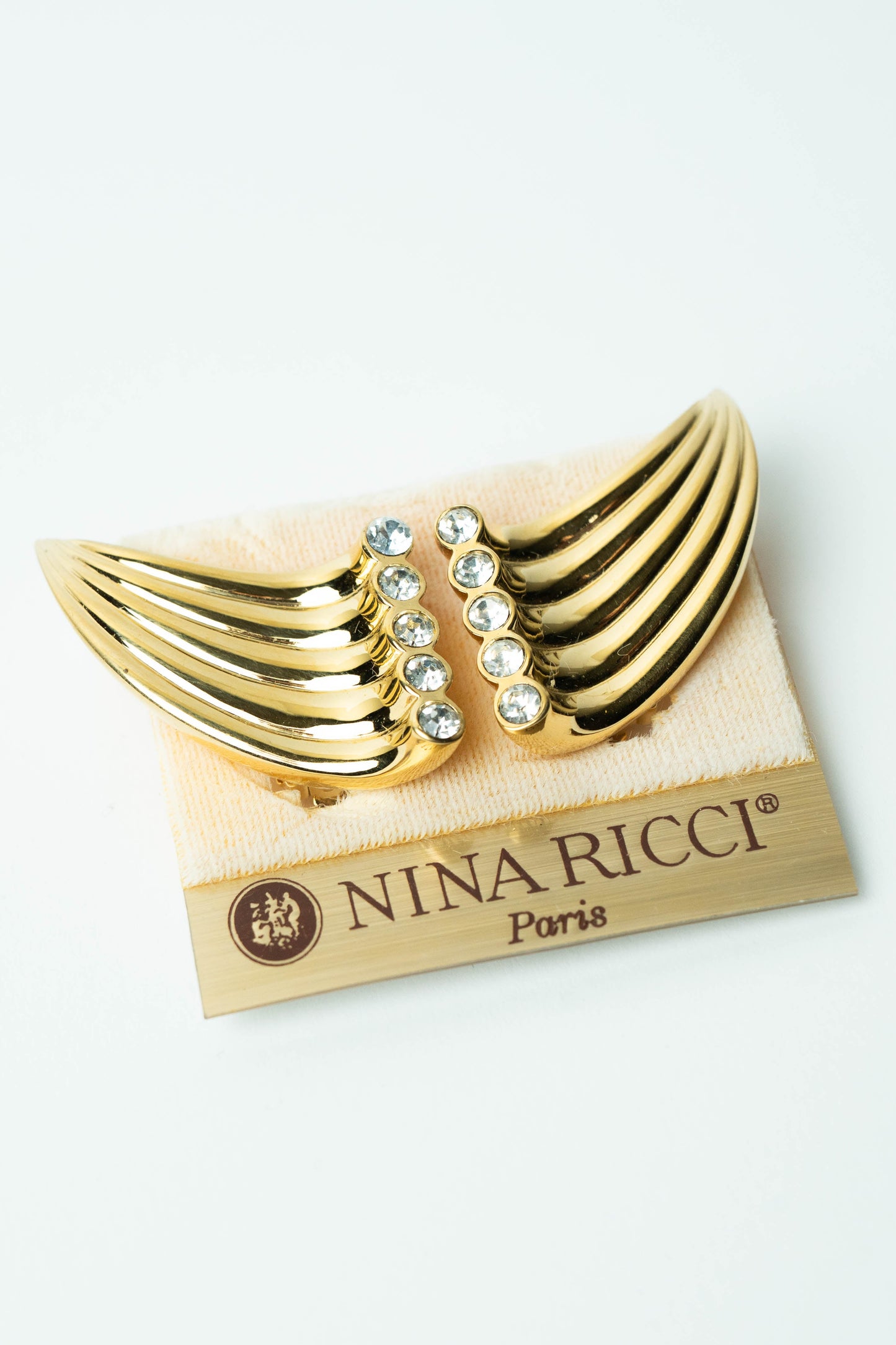 The Nina Ricci Ailes d'Or et Sentier de Cristal Clip-On Earrings