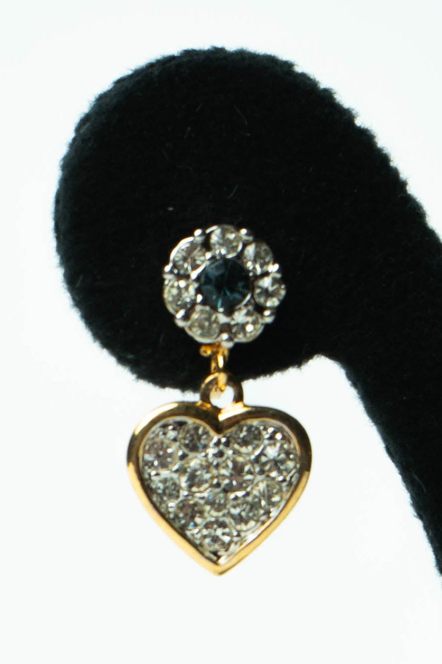 The Alpha Cœur de Cristal et Saphir Drop Earrings
