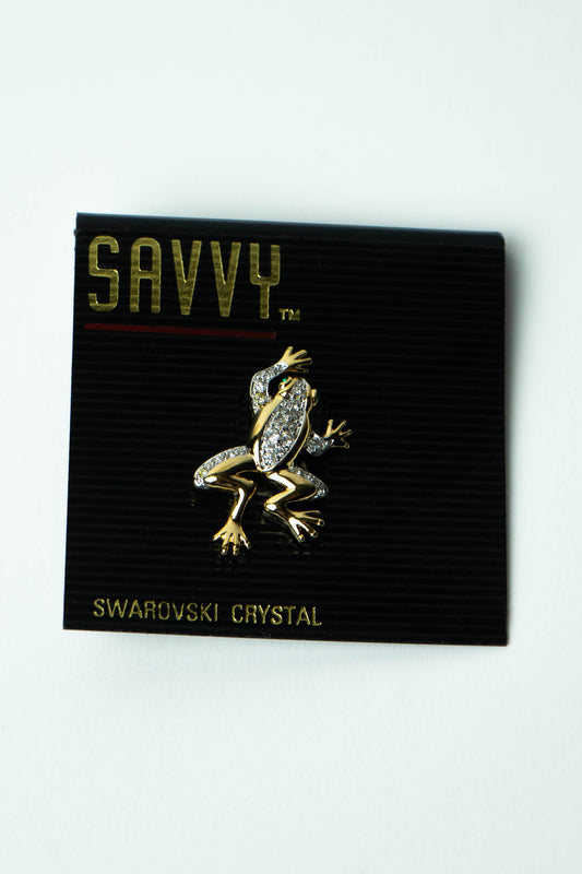 The Savvy by Swarovski "Grenouille Dorée" Crystal Brooch
