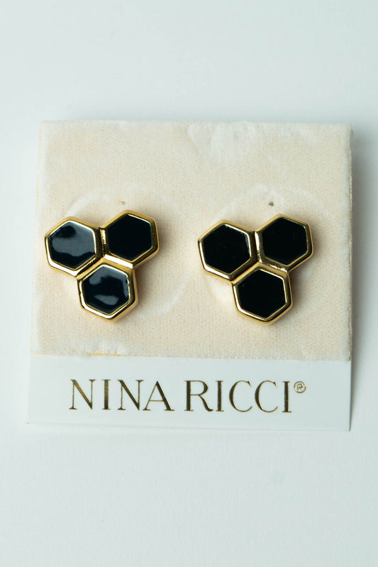 The Nina Ricci "Ruche d'Or et d'Émail" Stud Earrings