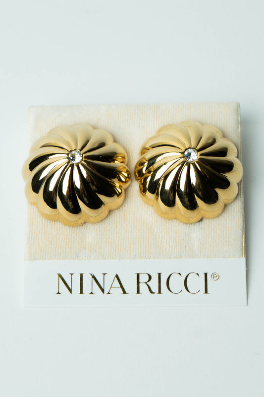 The Nina Ricci "Dôme Tourbillon d'Or" Clip-On Earrings