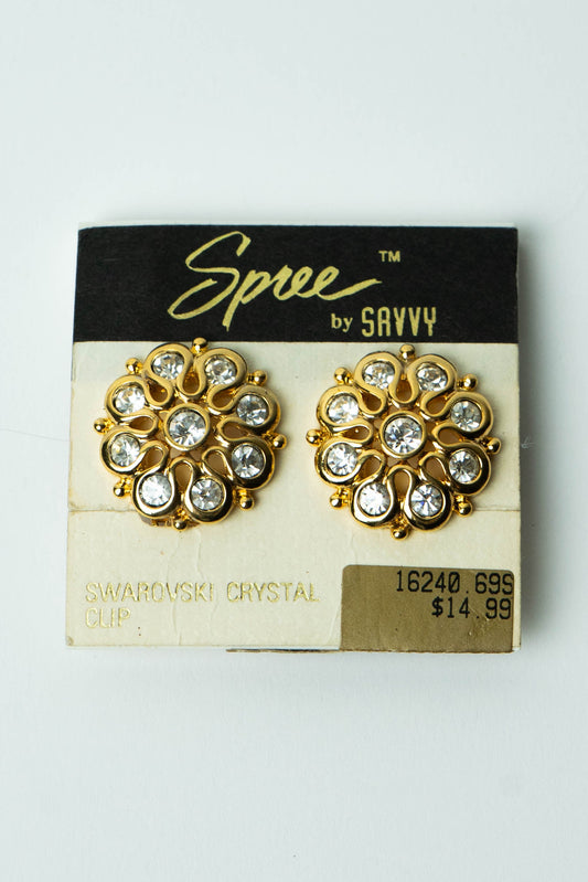 The Swarovski Spree by Savvy "Rosace de Cristal" Clip-On Earrings
