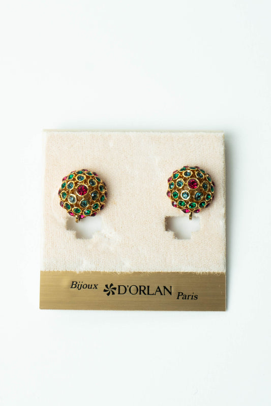 The D'Orlan "Dôme Mosaïque de Joyaux" Clip-On Earrings