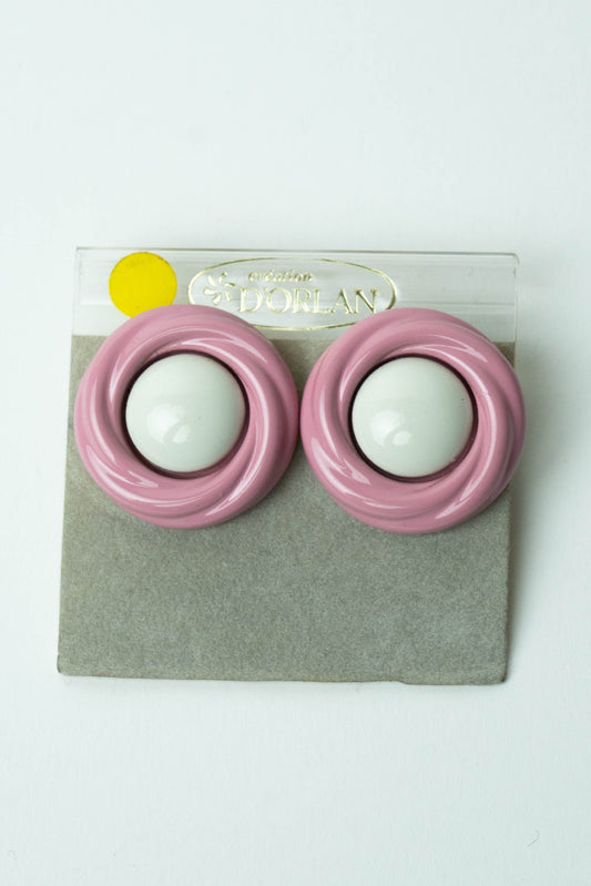 The D'Orlan "Tourbillon de Rose et Blanc" Clip-On Earrings