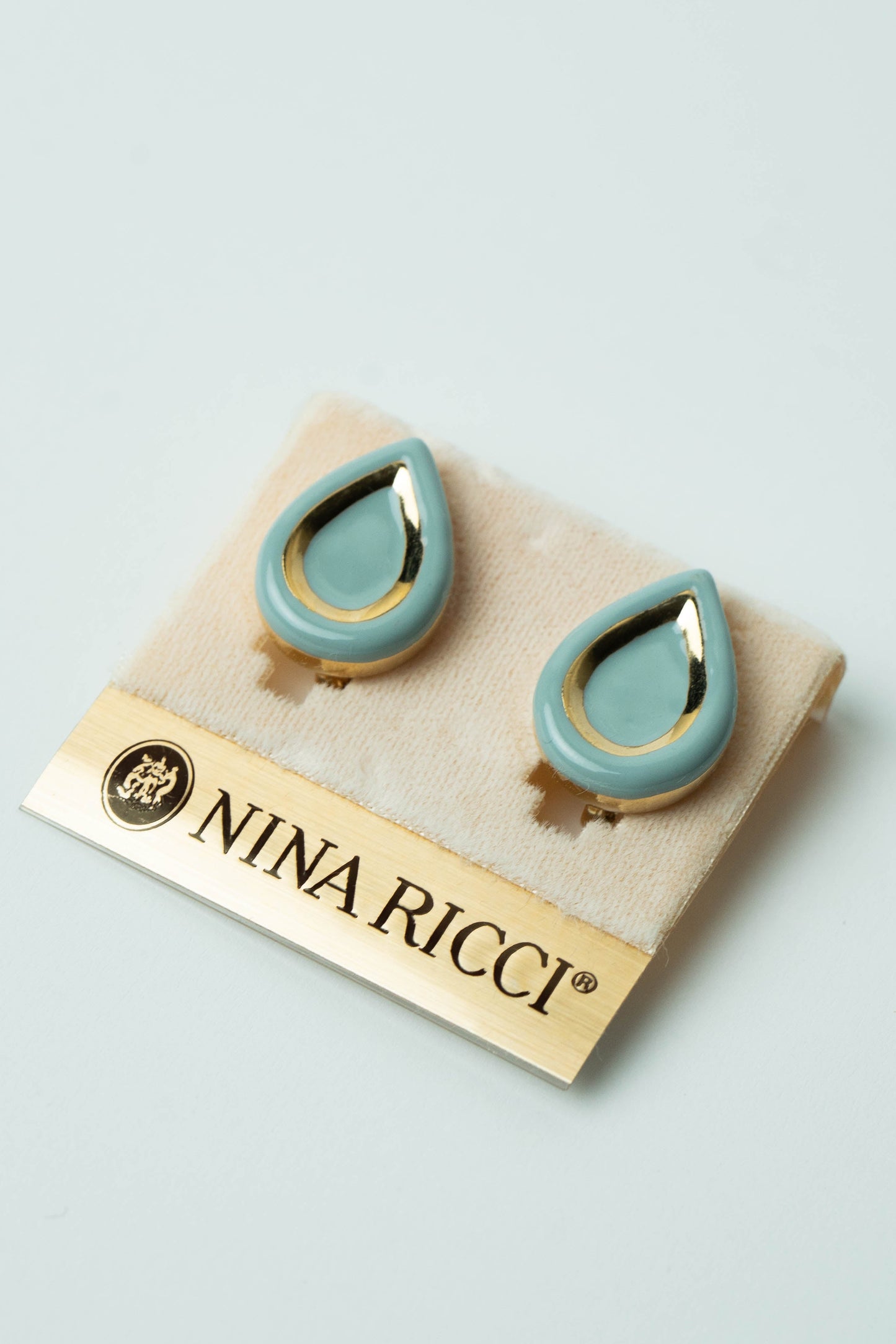 The Nina Ricci "Goutte d'Émail Céladon" Clip-On Earrings