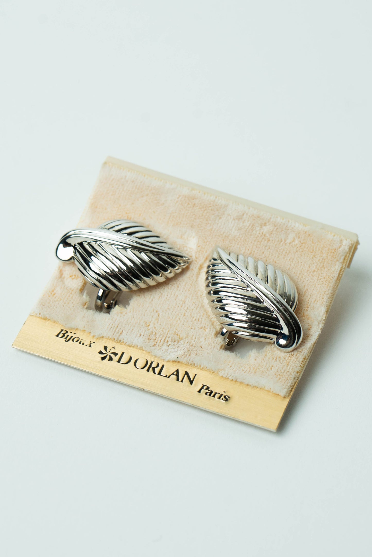 The D'Orlan "Feuille d'Argent Ciselée" Clip-On Earrings