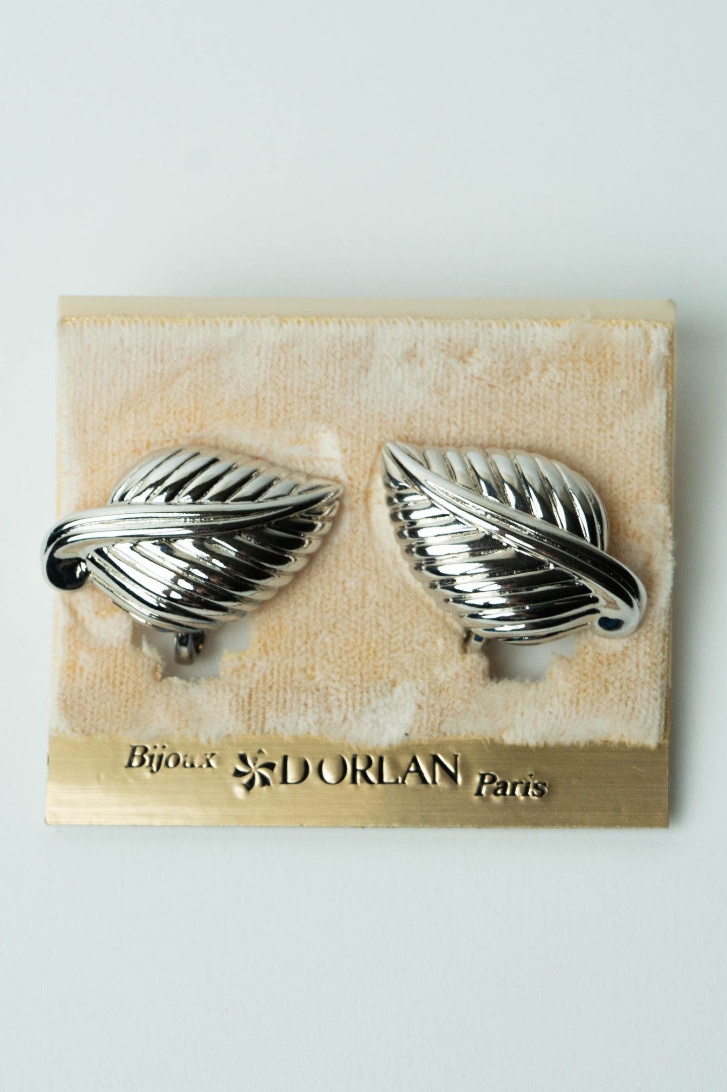 The D'Orlan "Feuille d'Argent Ciselée" Clip-On Earrings