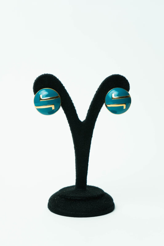 The Nina Ricci Labyrinthe Enamel Button Earrings