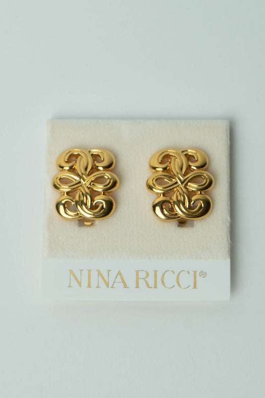 The Nina Ricci Entrelacs Woven Button Earrings