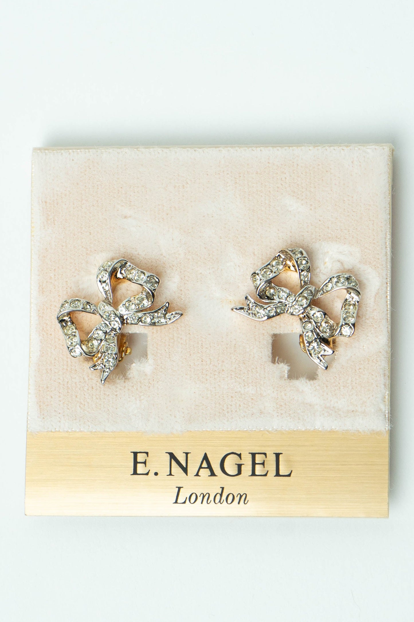 The E. Nagel Crystal Ruban Bow Earrings
