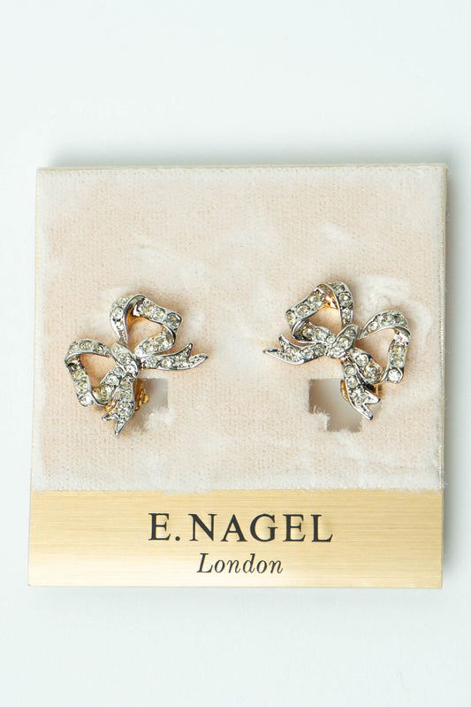 The E. Nagel Crystal Ruban Bow Earrings