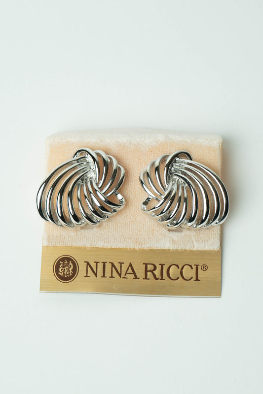 The Nina Ricci Tourbillon Openwork Silver Earrings