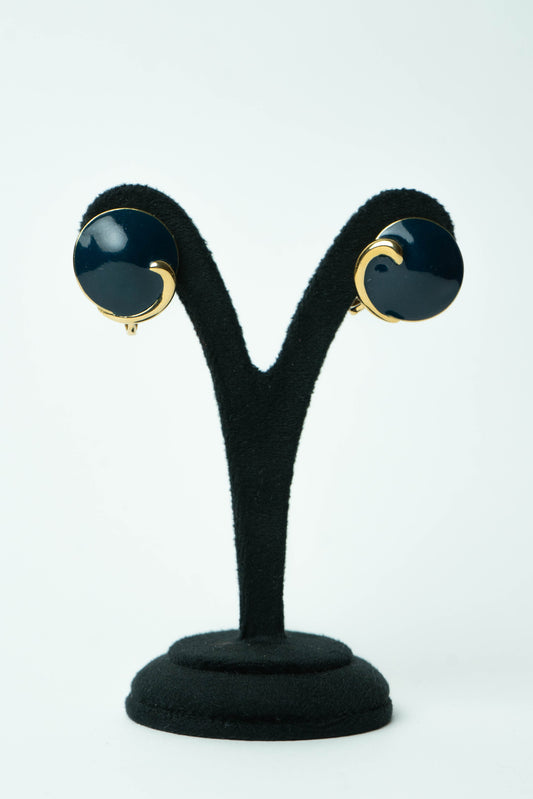The Nina Ricci Volute Enamel Button Earrings