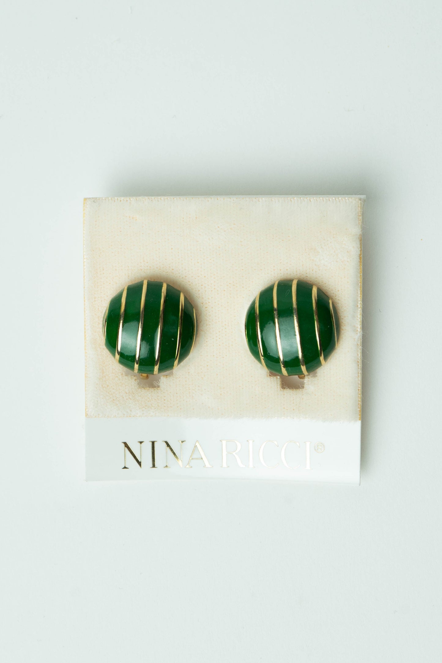 The Nina Ricci Rayure Enamel Button Earrings