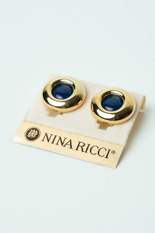 The Nina Ricci Éclat Bleu Button Earrings