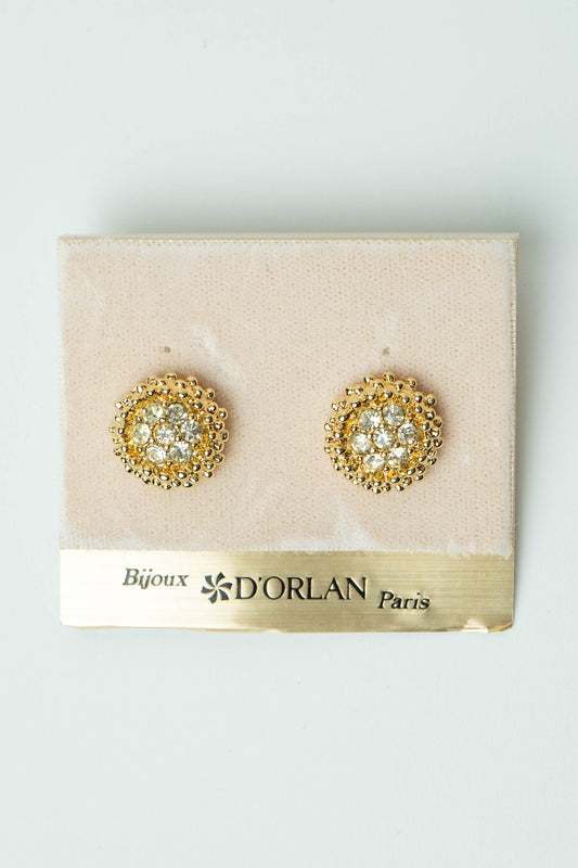 The D’Orlan Pavé d’Étoiles Granulated Button Earrings