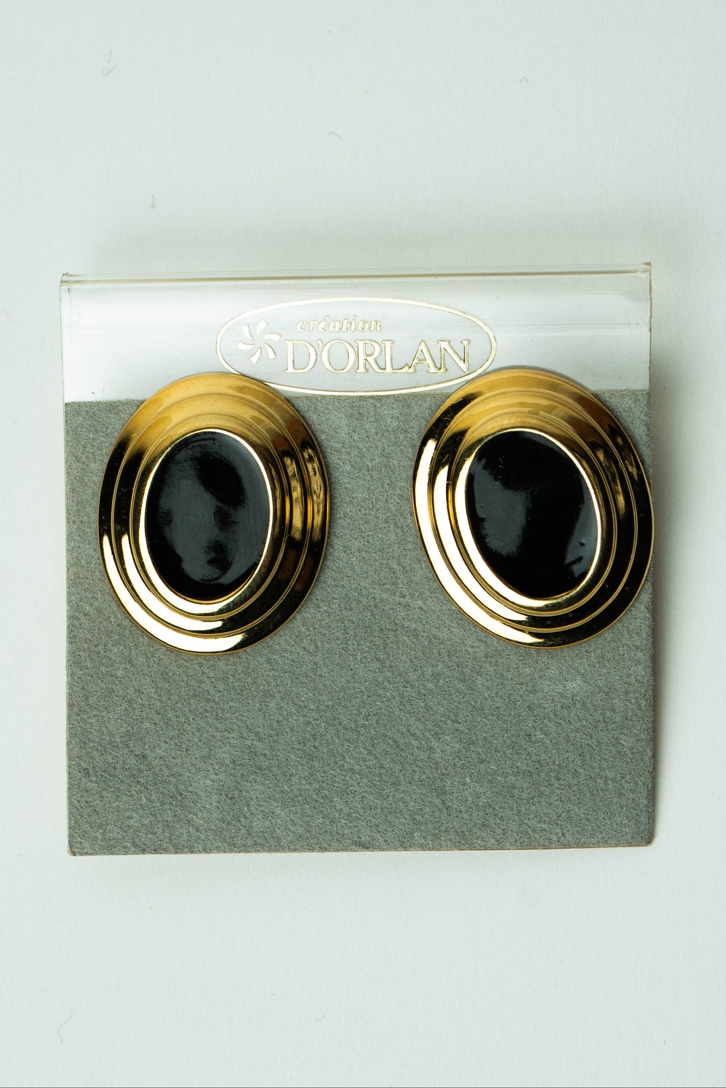The D’Orlan Cadre Noir Oval Enamel Earrings