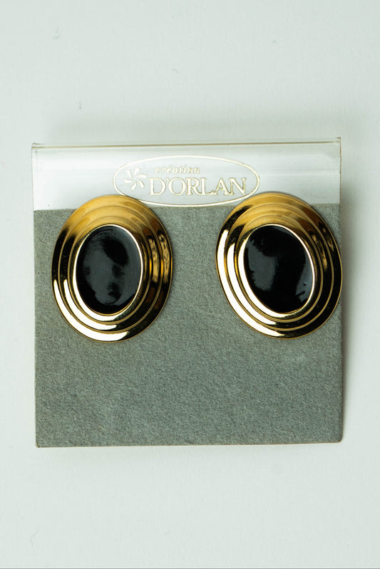 The D’Orlan Cadre Noir Oval Enamel Earrings