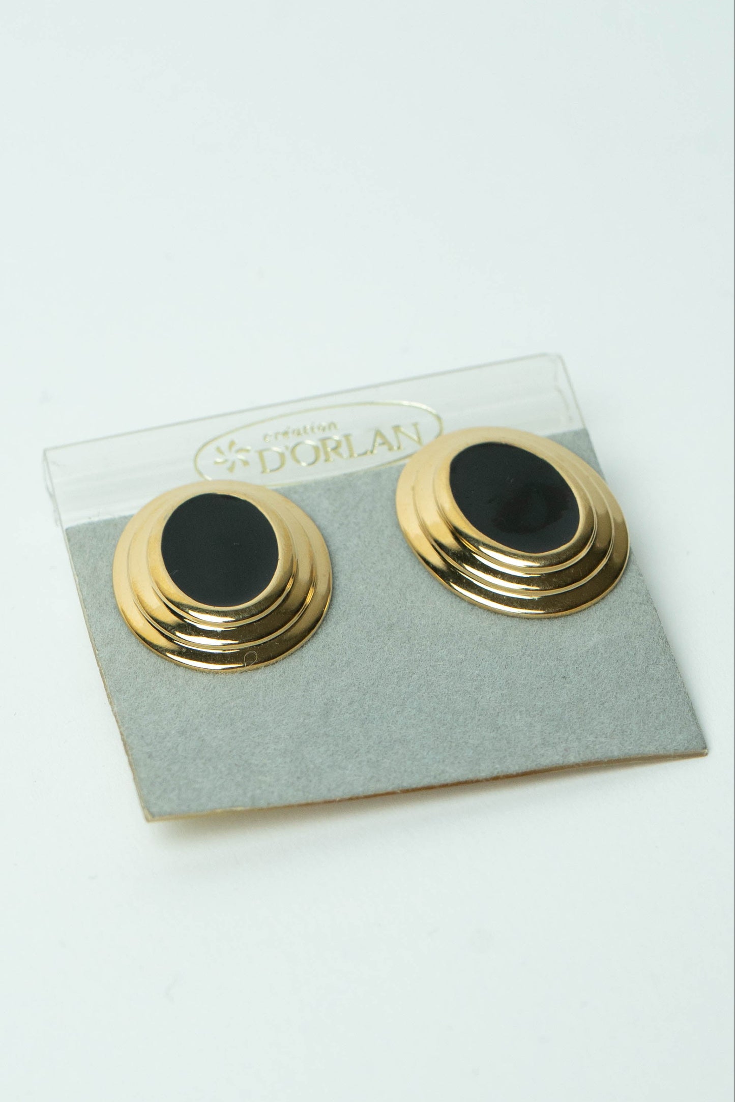The D’Orlan Cadre Noir Oval Enamel Earrings