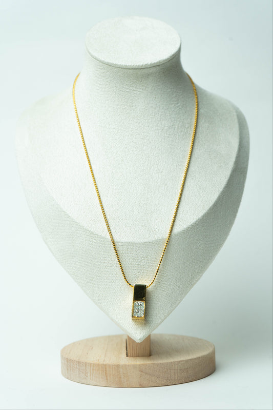 The Nina Ricci Carré Pavé Slide Necklace