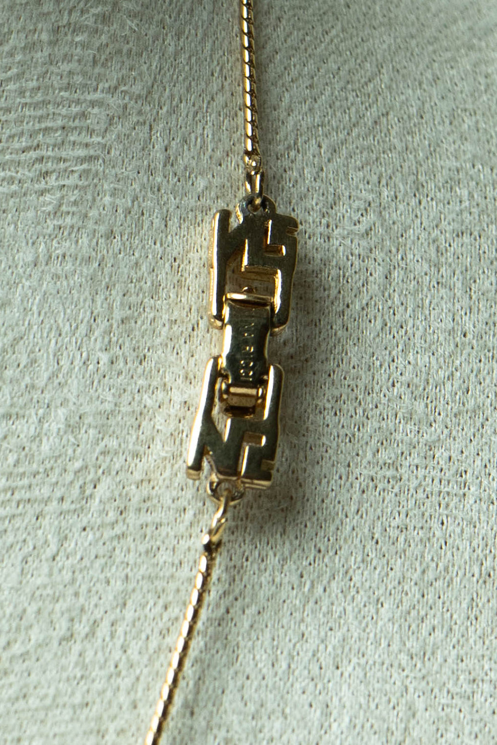 The Nina Ricci Émail Noir Monogramme Plaque Necklace