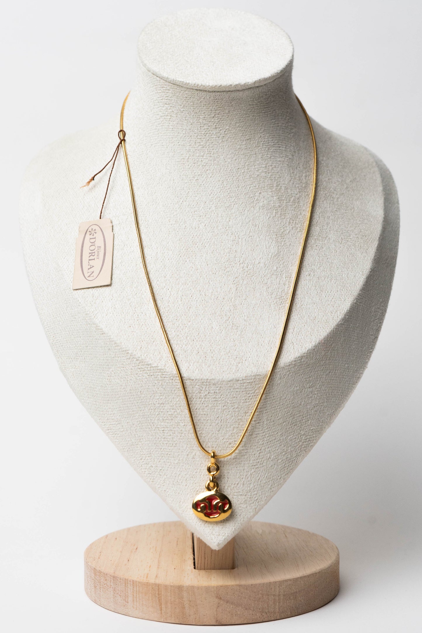The D’Orlan Émail Rouge Monogramme Médaillon Necklace