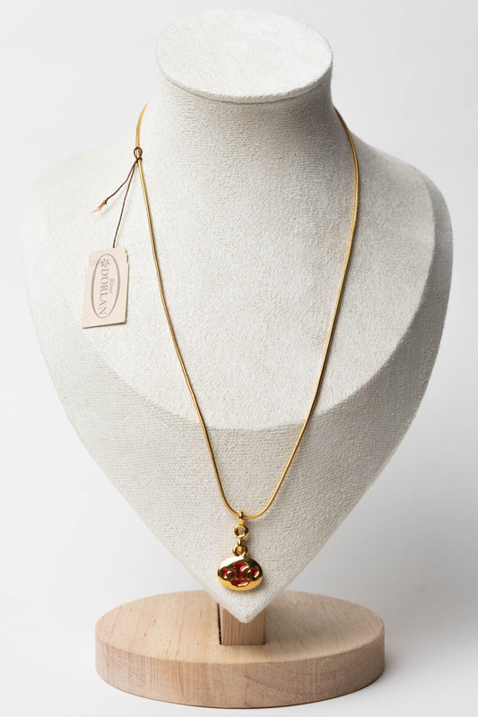 The D’Orlan Émail Rouge Monogramme Médaillon Necklace