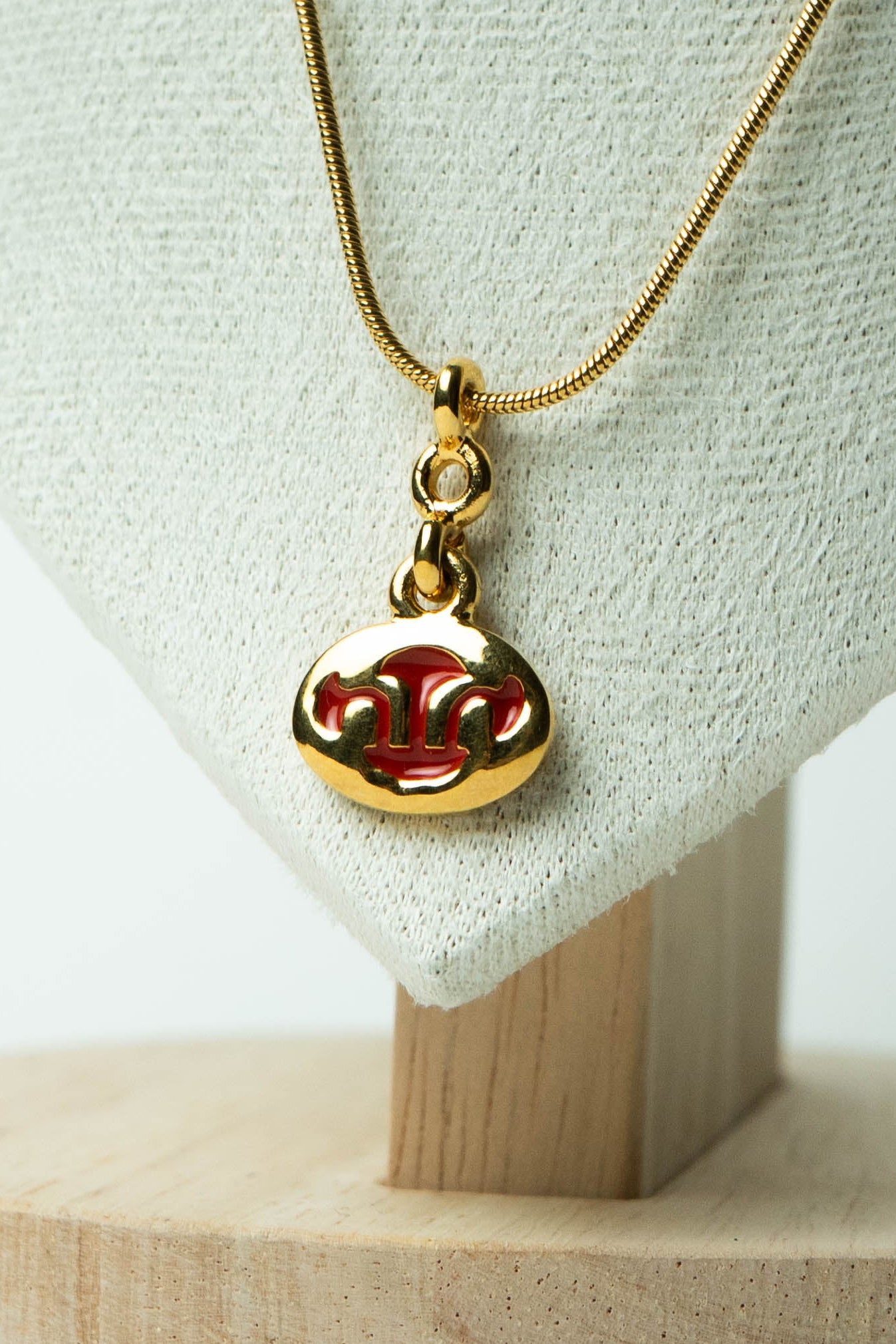 The D’Orlan Émail Rouge Monogramme Médaillon Necklace