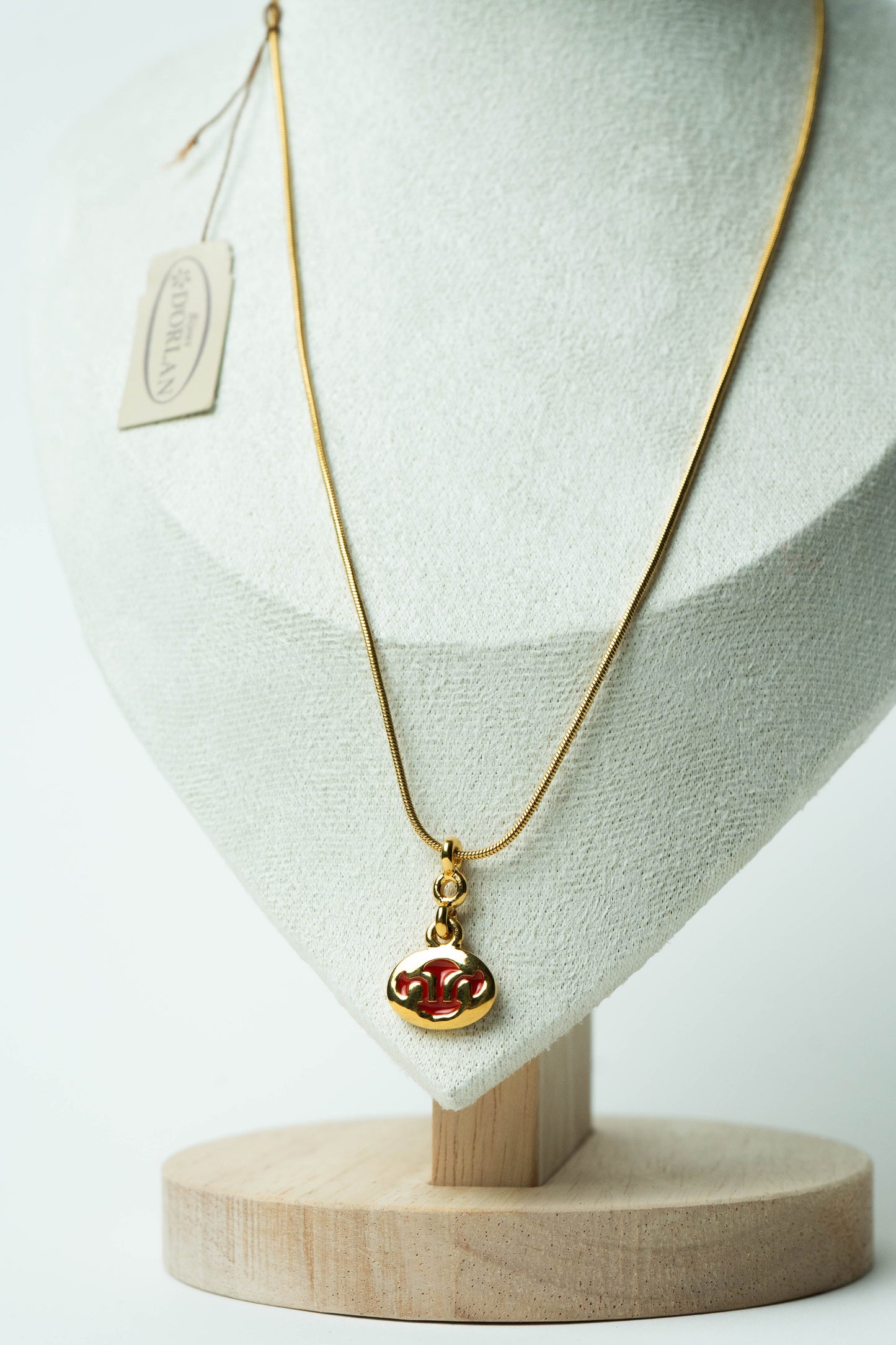 The D’Orlan Émail Rouge Monogramme Médaillon Necklace
