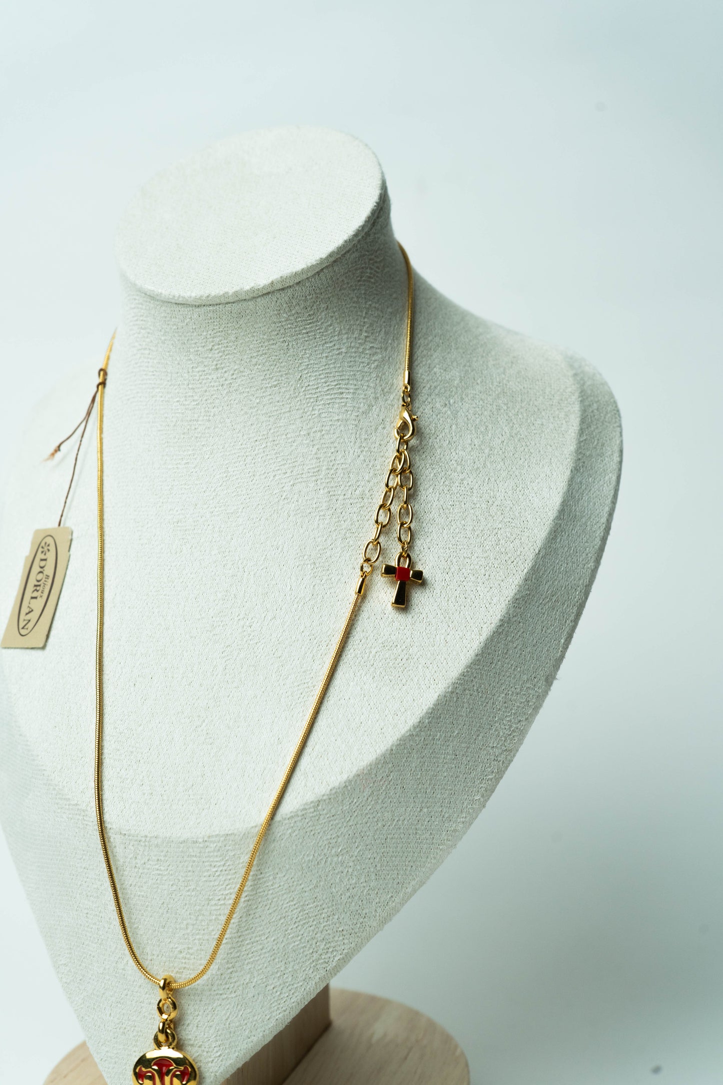 The D’Orlan Émail Rouge Monogramme Médaillon Necklace