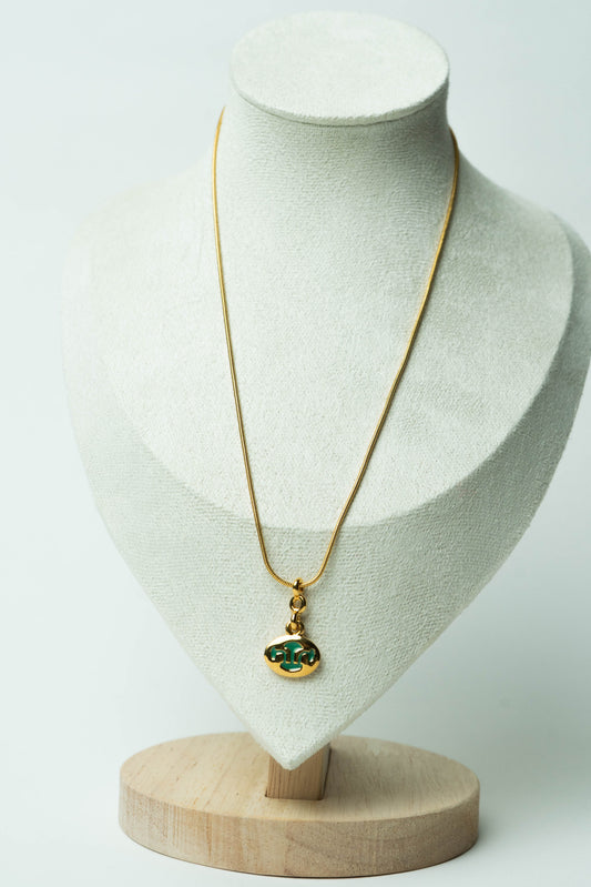 The D’Orlan Émail Vert Monogramme Médaillon Necklace