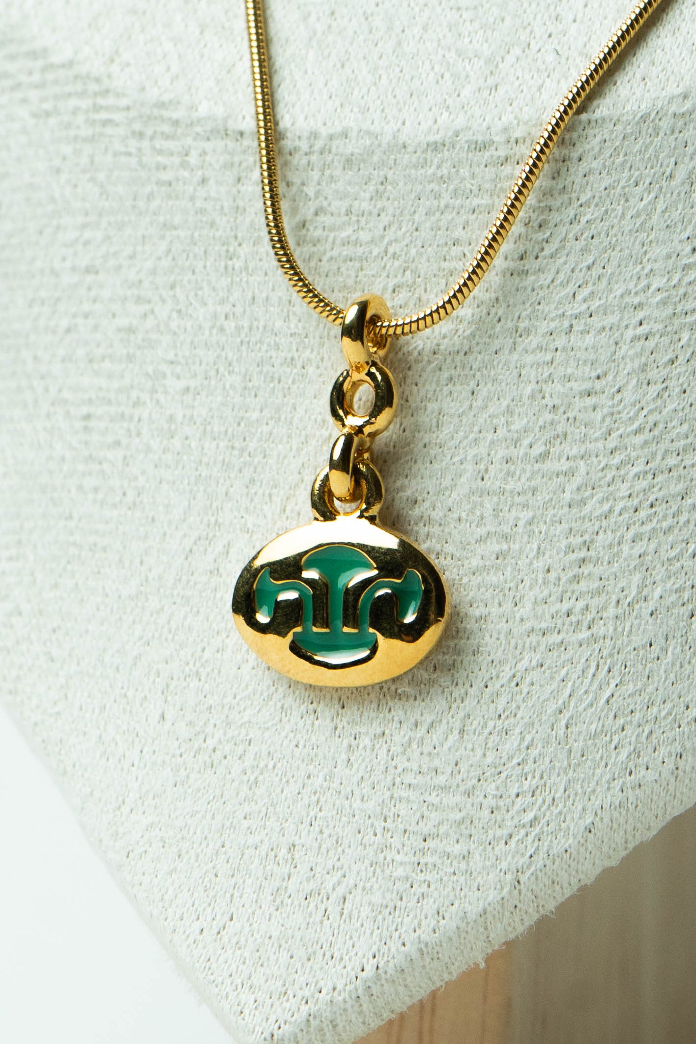 The D’Orlan Émail Vert Monogramme Médaillon Necklace