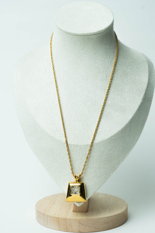 The Nina Ricci Trapèze Pavé Carré Necklace