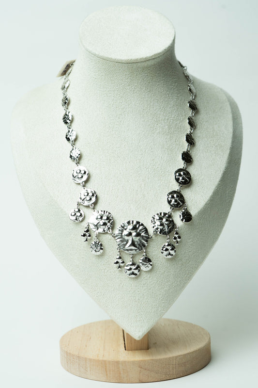 The D’Orlan Médaillon Soleil Tribal Fringe Necklace