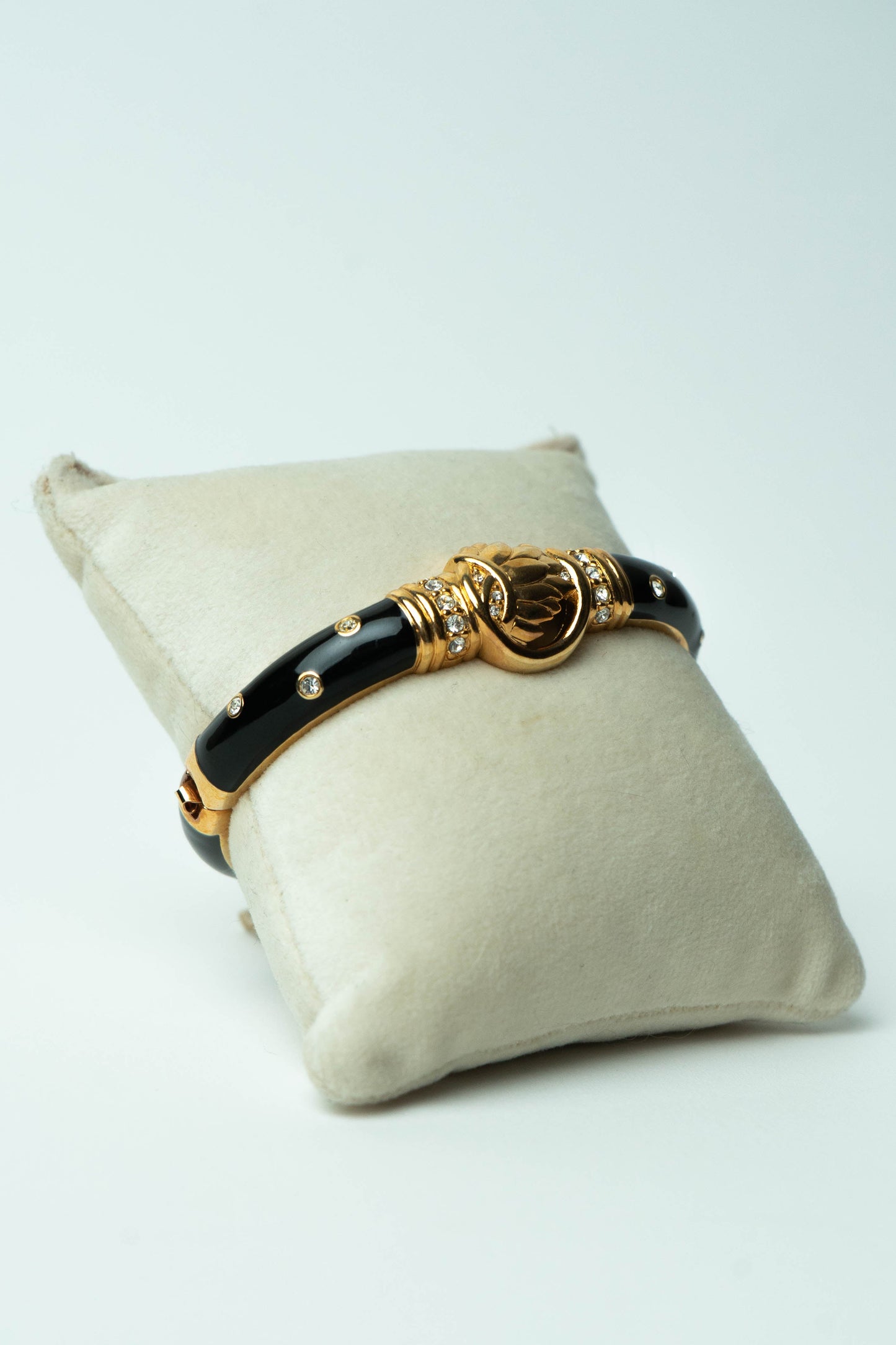 The Swarovski Archival Émail Noir Emblème Baroque Bangle