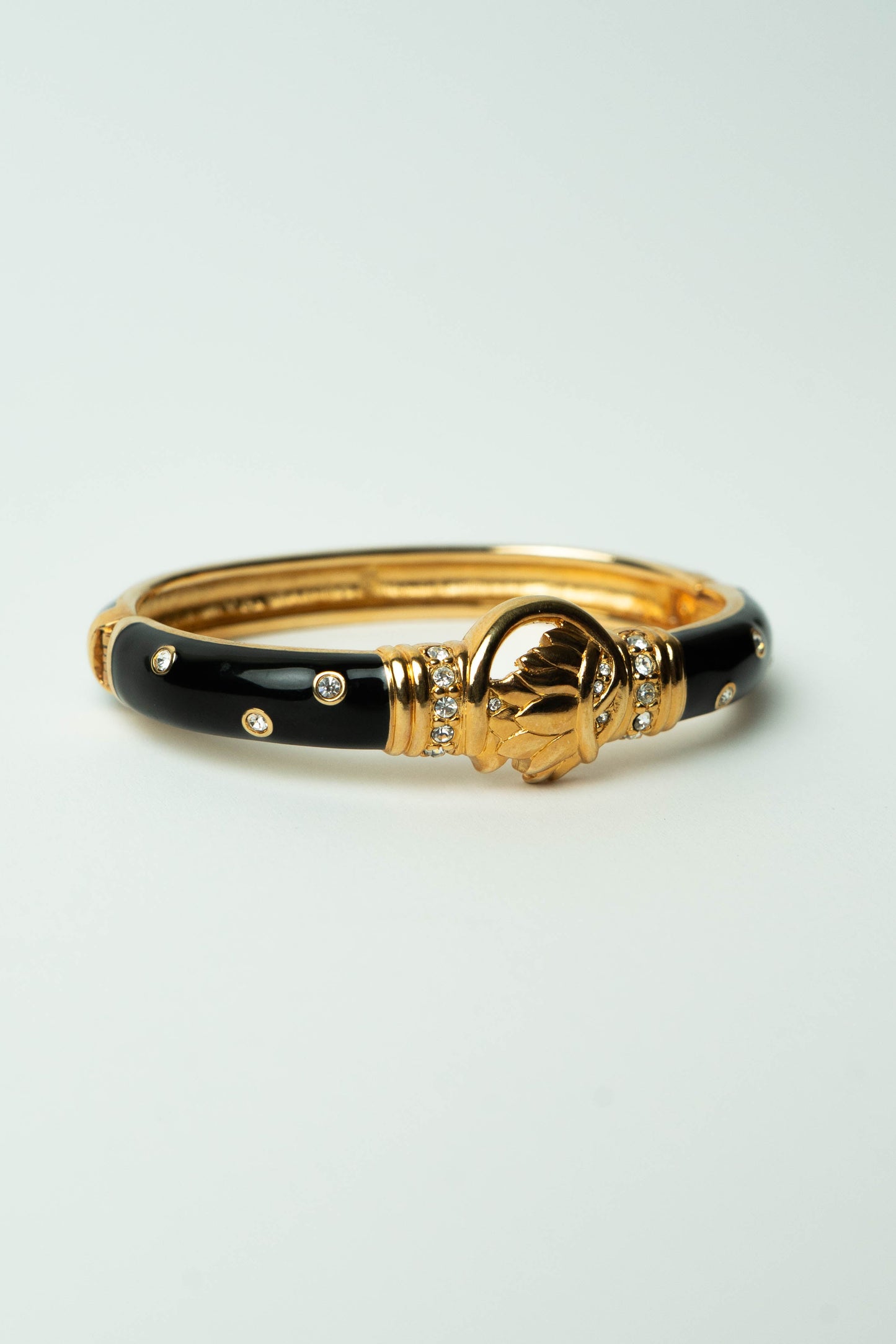 The Swarovski Archival Émail Noir Emblème Baroque Bangle