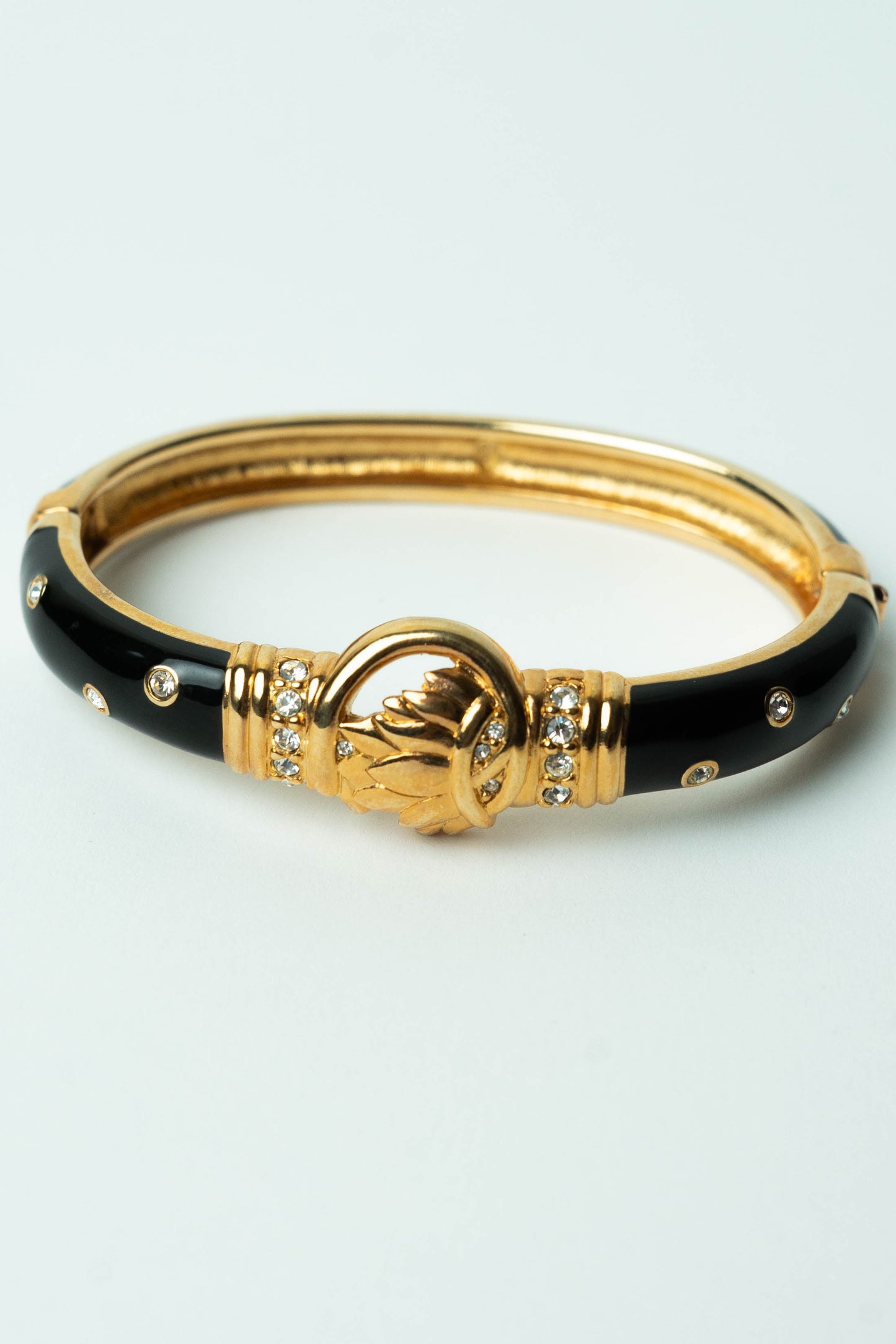 The Swarovski Archival Émail Noir Emblème Baroque Bangle