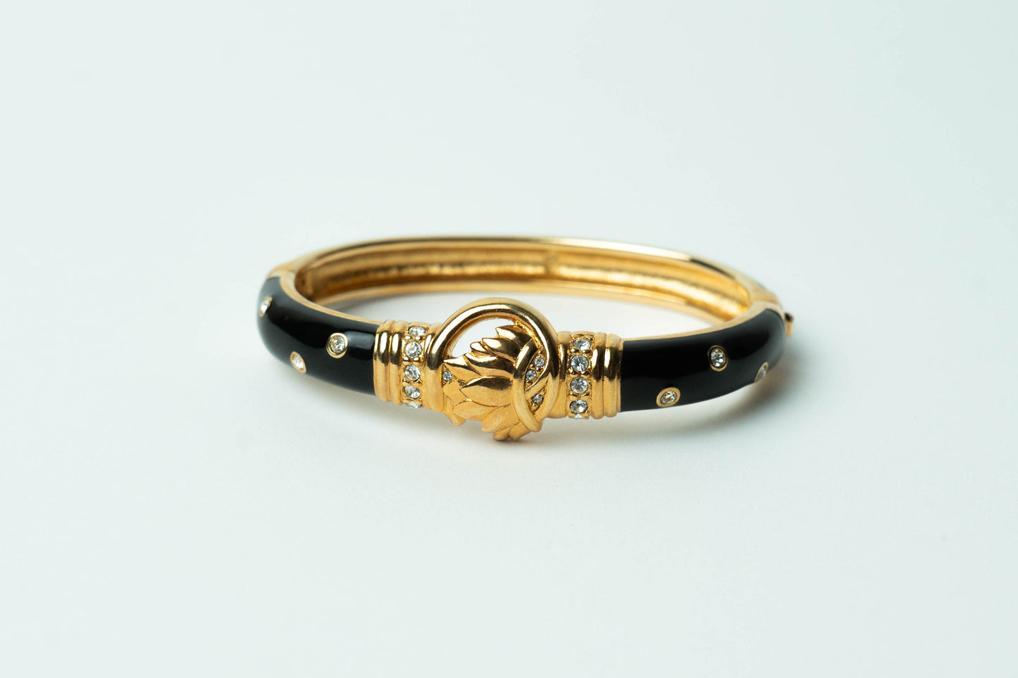The Swarovski Archival Émail Noir Emblème Baroque Bangle