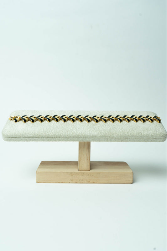 The Nina Ricci Chevron Émail Bicolore Bracelet