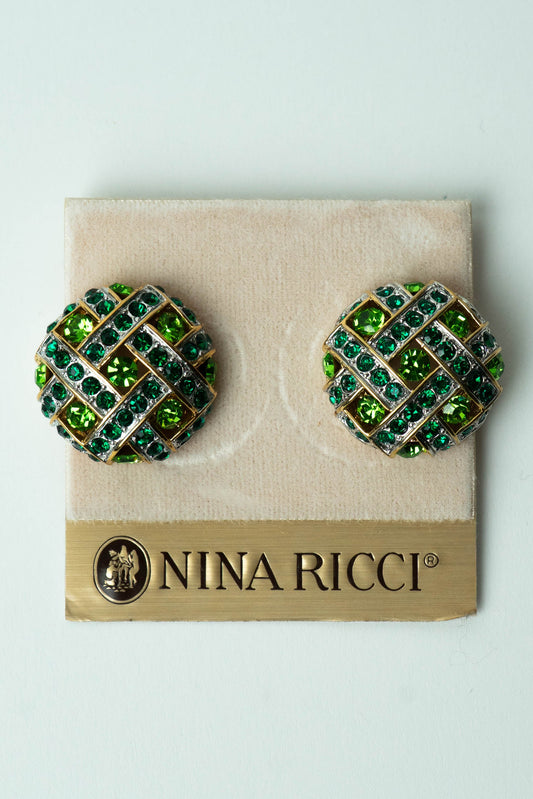 The Nina Ricci Bouton Matelassé de Péridot Earrings