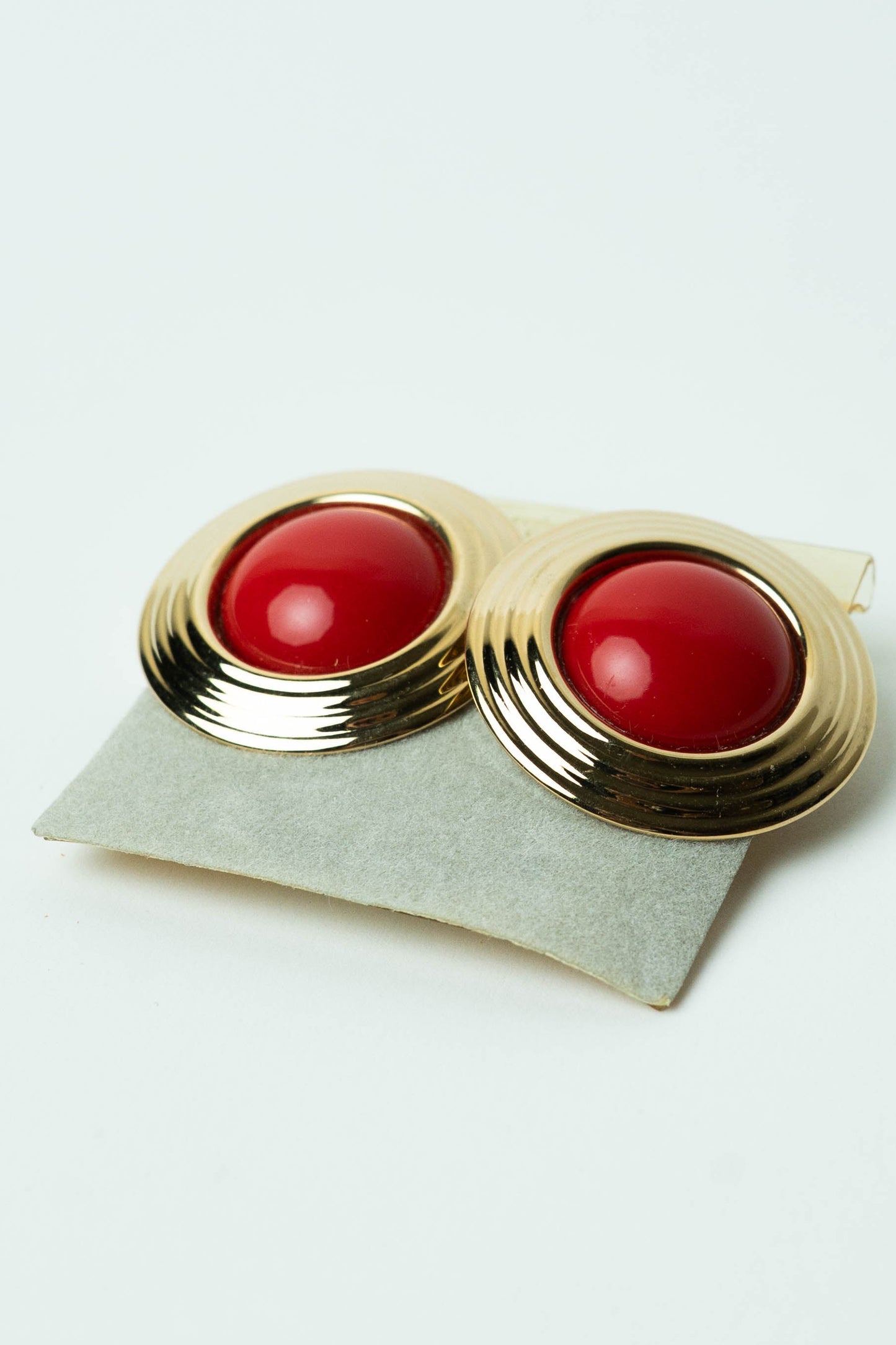 The D'Orlan Bouton Concentrique Cabochon Rouge Earrings