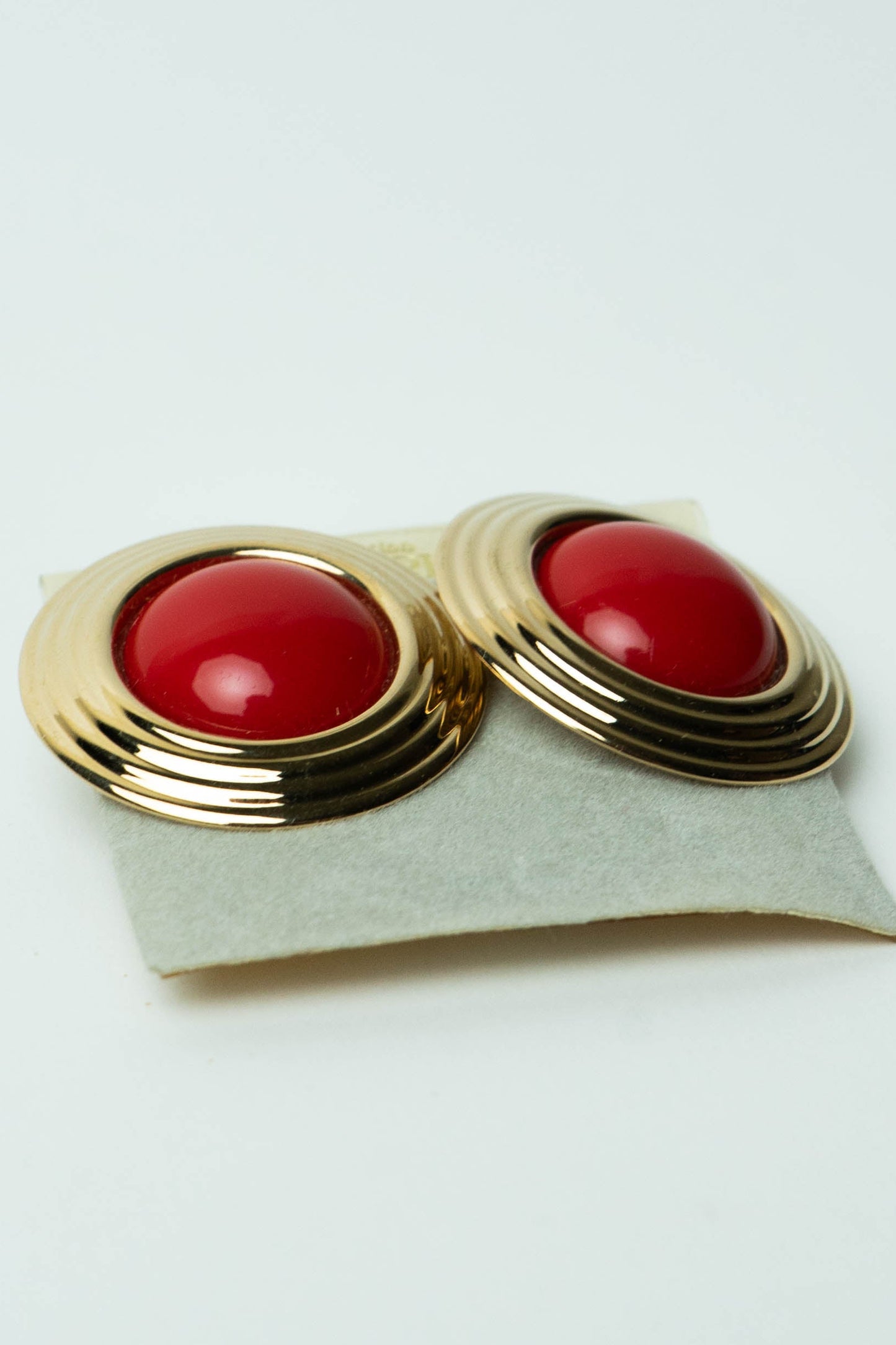The D'Orlan Bouton Concentrique Cabochon Rouge Earrings