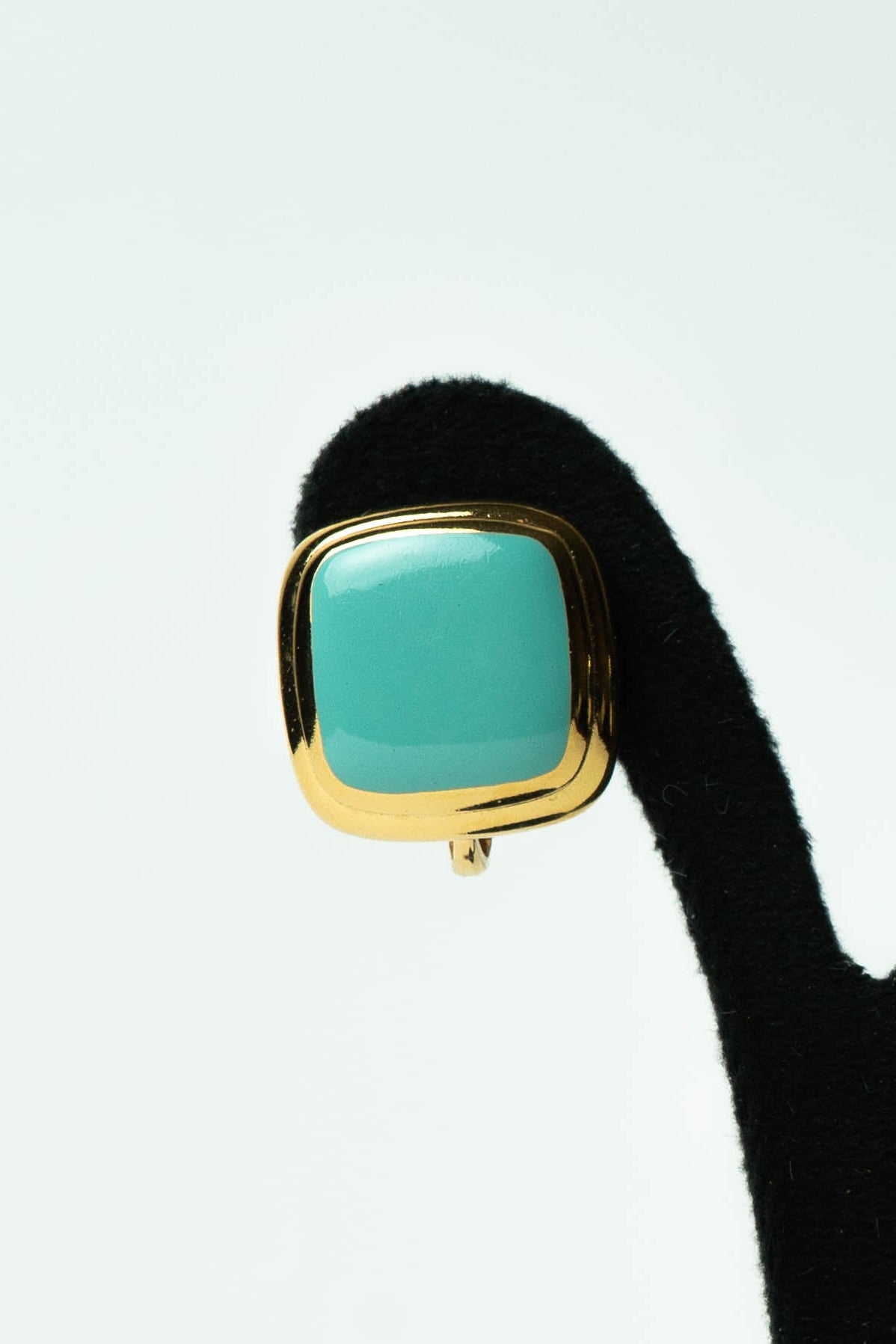 The D'Orlan Carré Turquoise Émaillé Clip-On Earrings