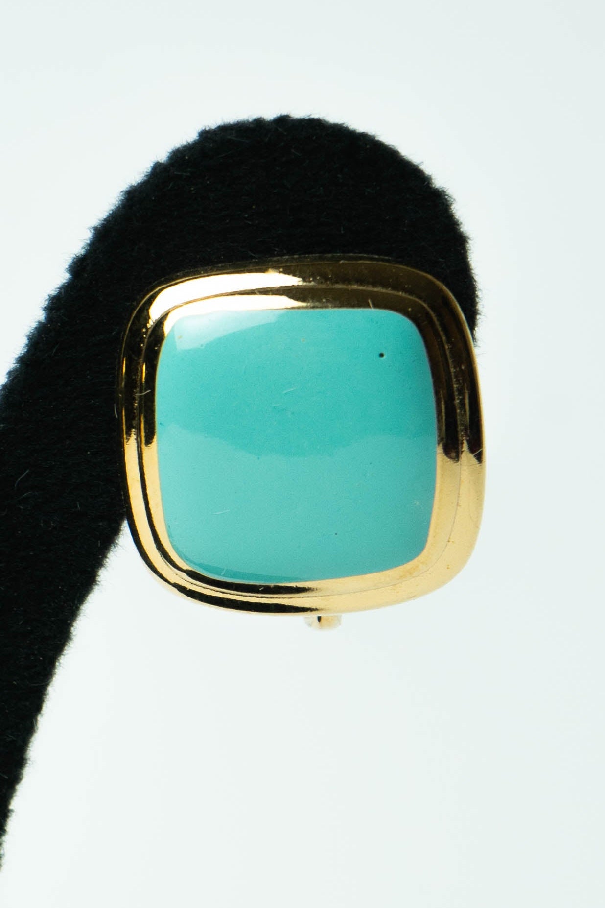 The D'Orlan Carré Turquoise Émaillé Clip-On Earrings