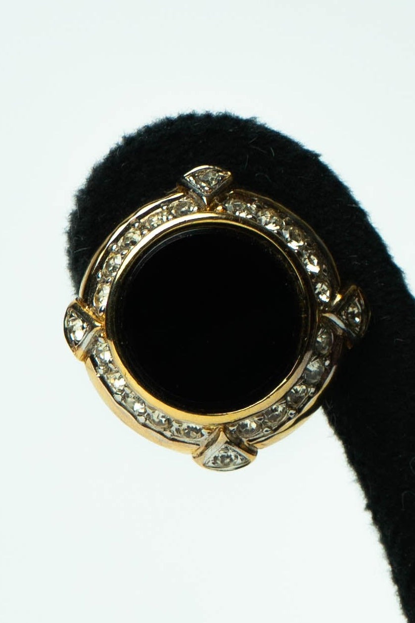 The Nina Ricci Médaillon de Boussole et Saphir Noir Earrings